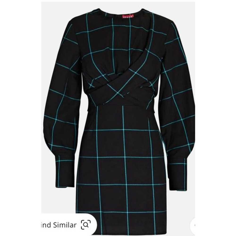 Staud Mini Crosshill Dress In Black Green Windowp… - image 4