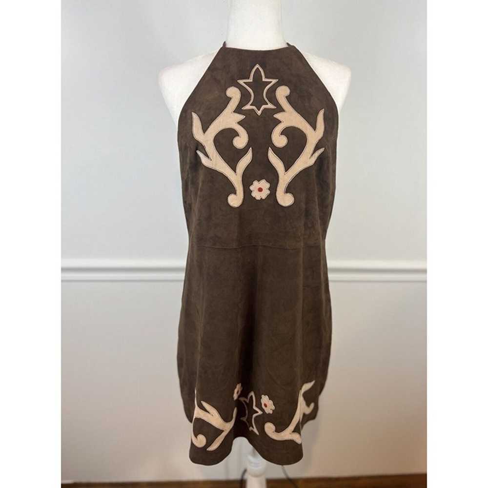 Free People Sienna Suede Halter Mini Dress Large … - image 3