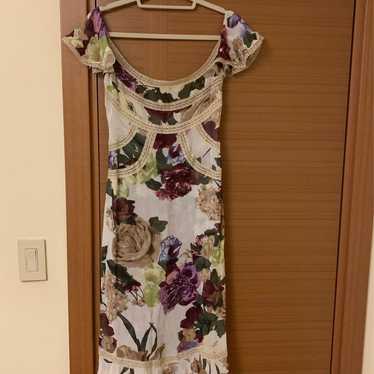 Valentino silk floral knee length dress - image 1