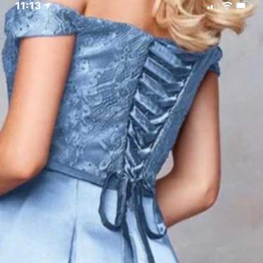 Powder blue prom dress size 14 corset