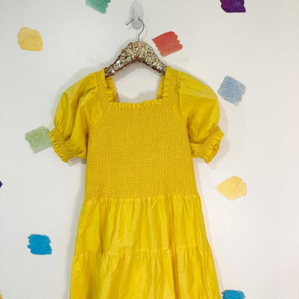 12 Alice + Olivia Yellow Puff Sleeve Yellow Mini … - image 2