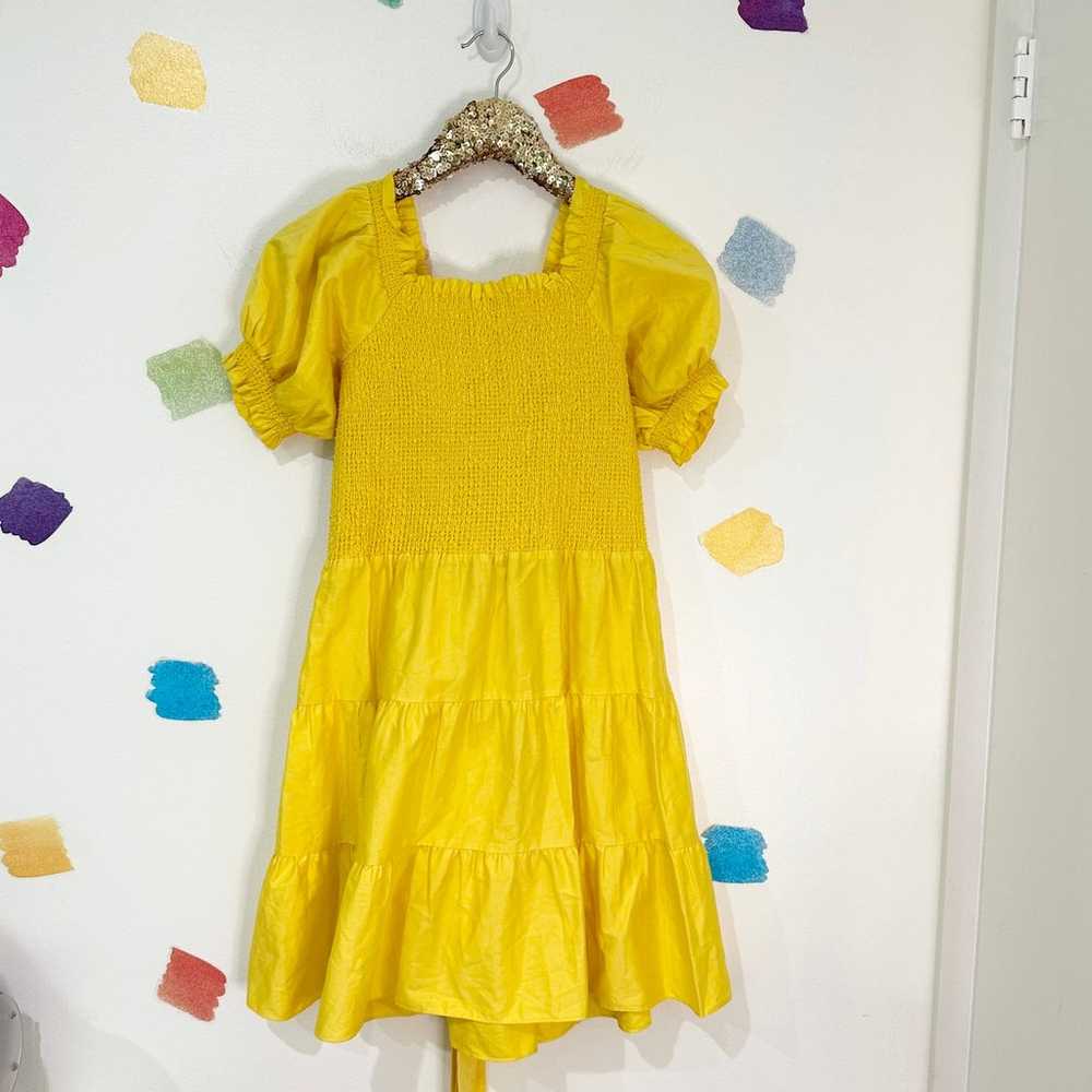 12 Alice + Olivia Yellow Puff Sleeve Yellow Mini … - image 3