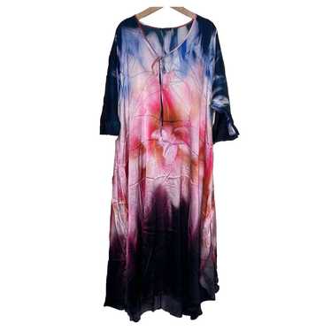 Josie Natori Artful Watercolor Silk Kaftan Women’s