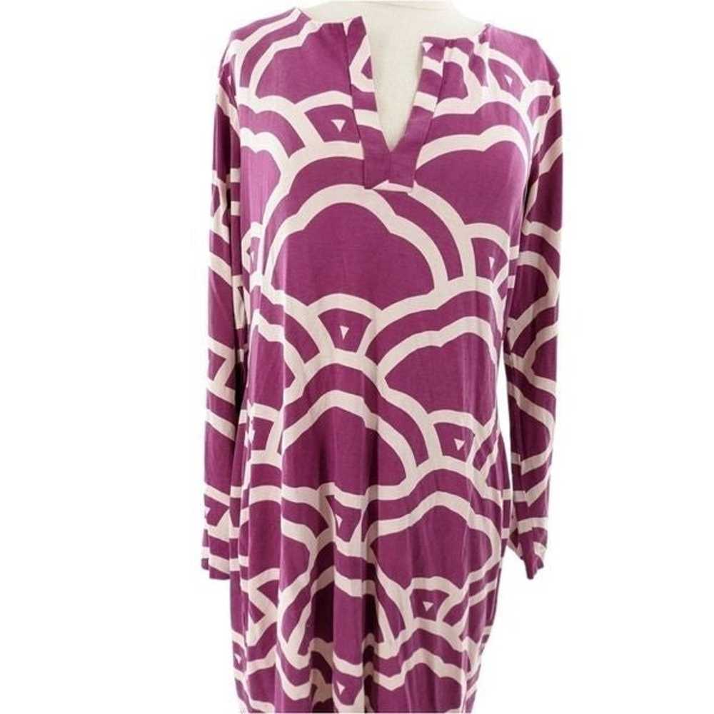 DVF Reina silk purple & white print dress size 12 - image 3