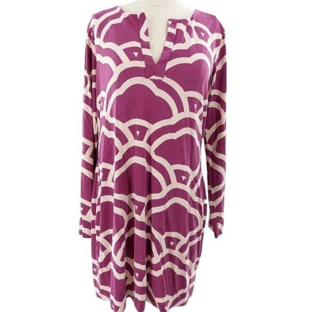 DVF Reina silk purple & white print dress size 12 - image 5