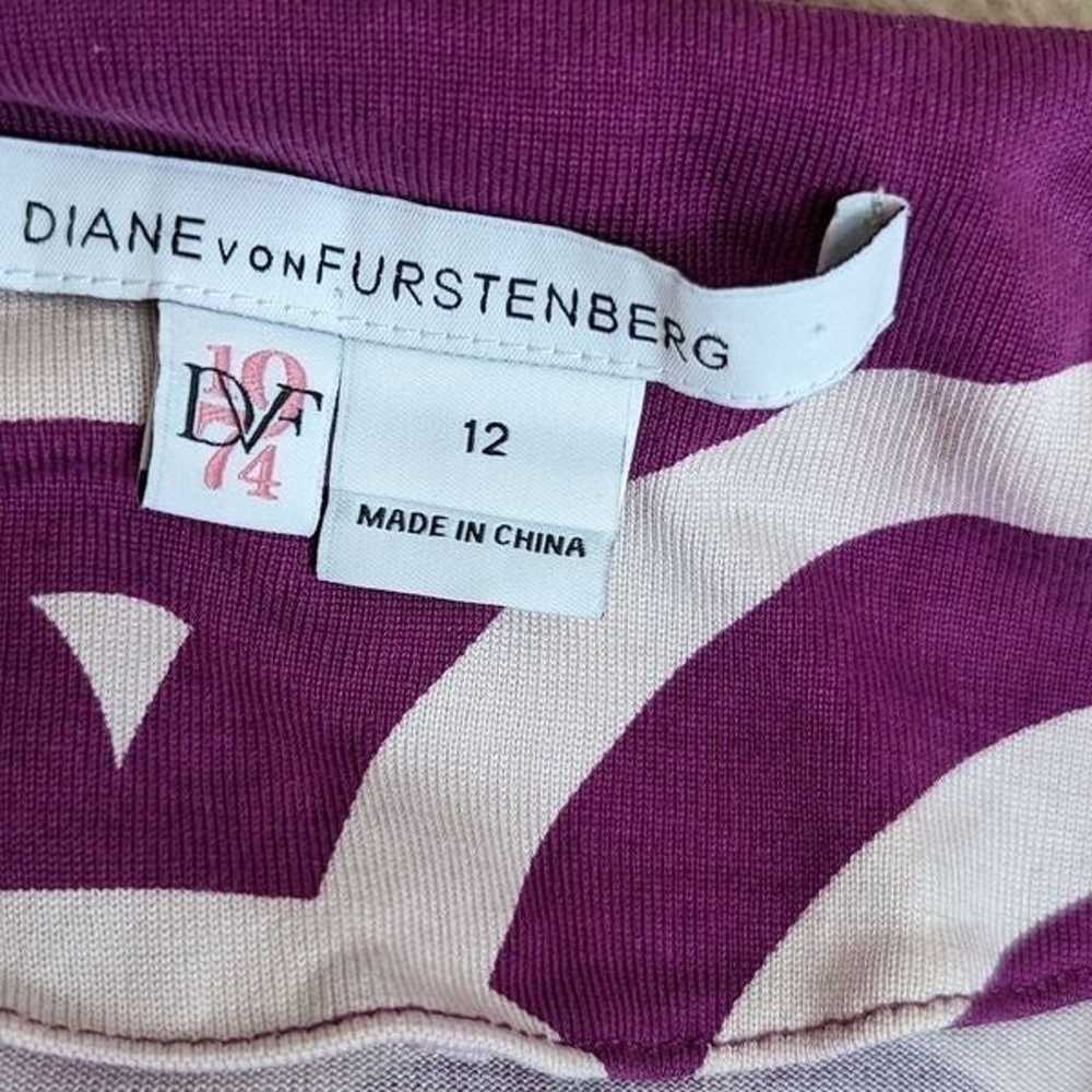 DVF Reina silk purple & white print dress size 12 - image 9