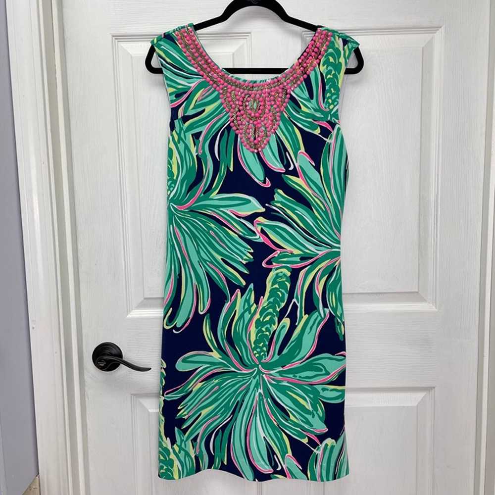 Lilly Pulitzer Bristol Dress Navy Tiger Palm Leaf… - image 5