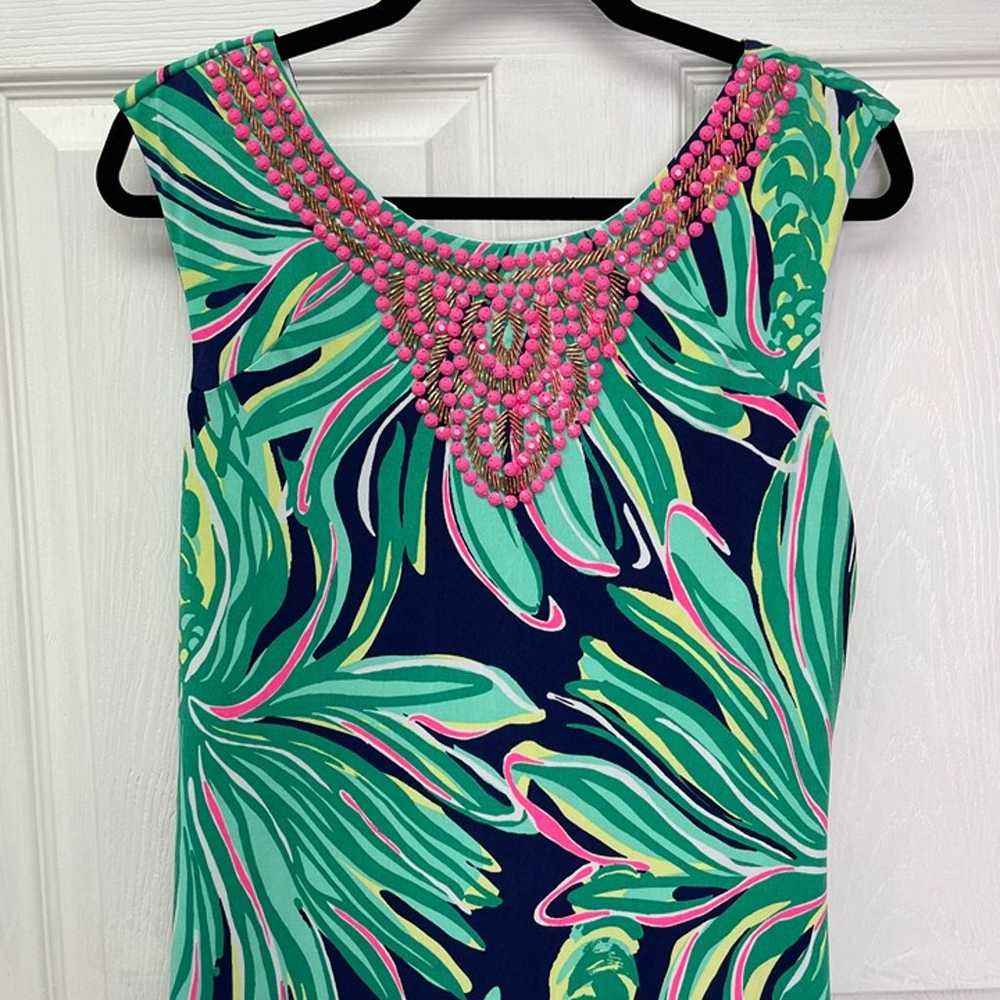 Lilly Pulitzer Bristol Dress Navy Tiger Palm Leaf… - image 6