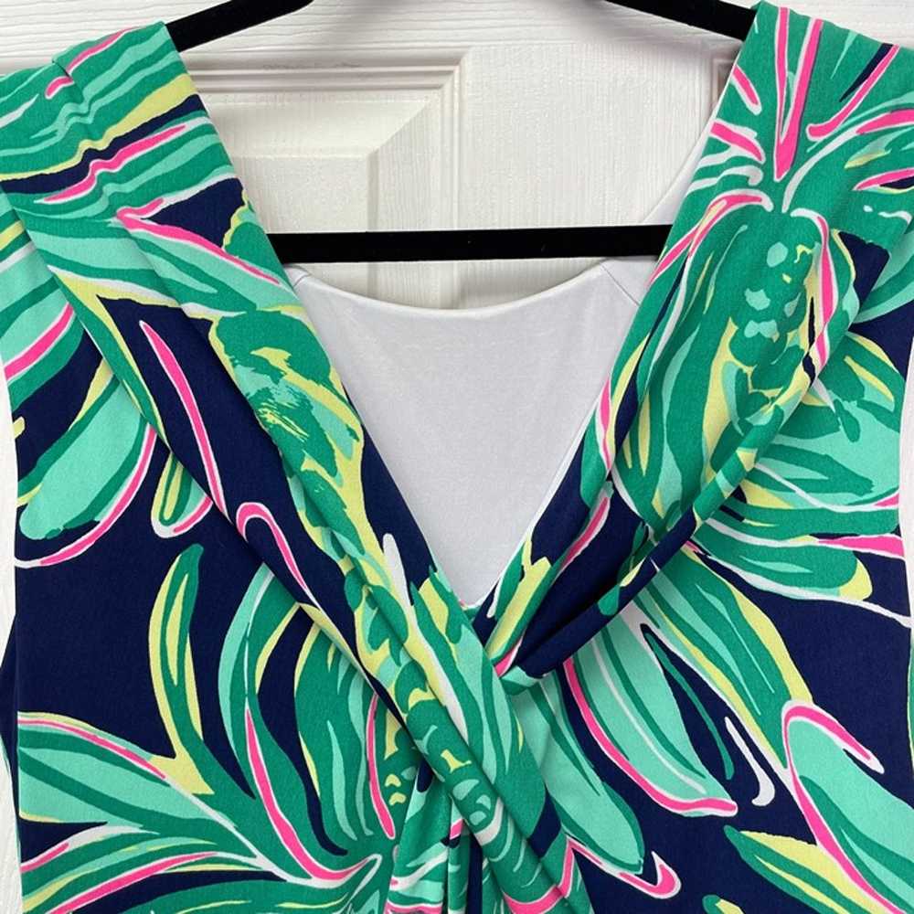 Lilly Pulitzer Bristol Dress Navy Tiger Palm Leaf… - image 8