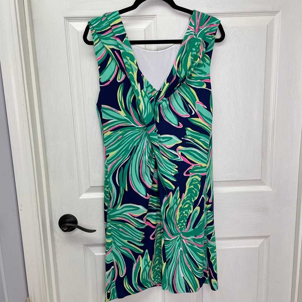 Lilly Pulitzer Bristol Dress Navy Tiger Palm Leaf… - image 9