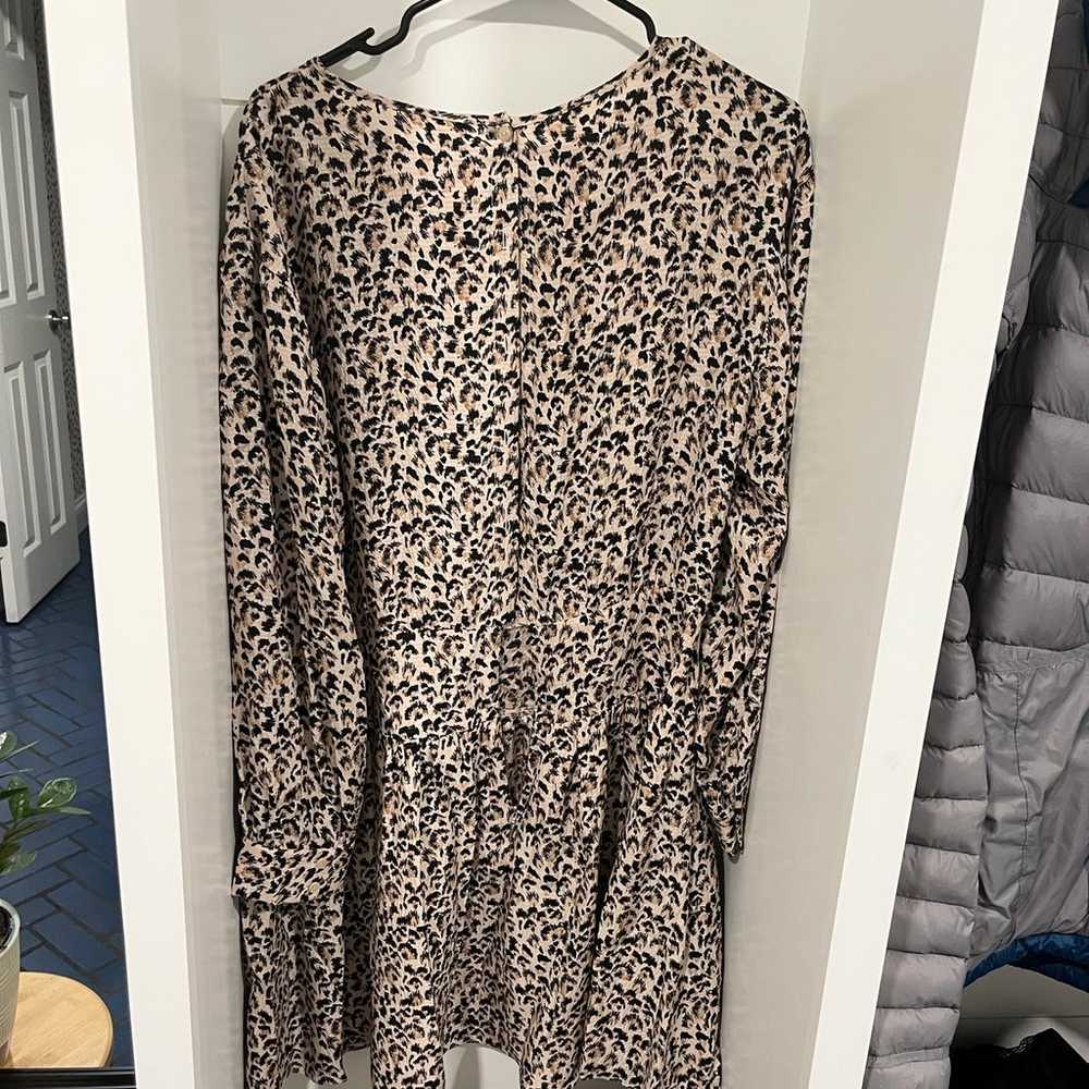 Rebecca Taylor Leopard Print Silk Mini Dress Size… - image 3