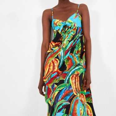 FARM RIO Banana Printed Long Maxi Dress Size: Lar… - image 1