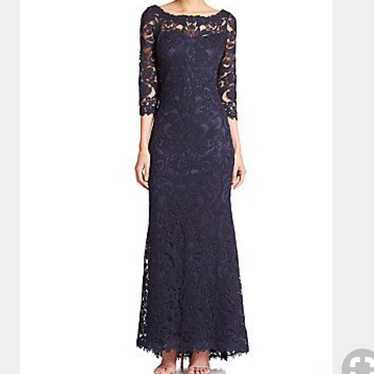 Tadashi Shoji Navy Lace Boatneck Dress