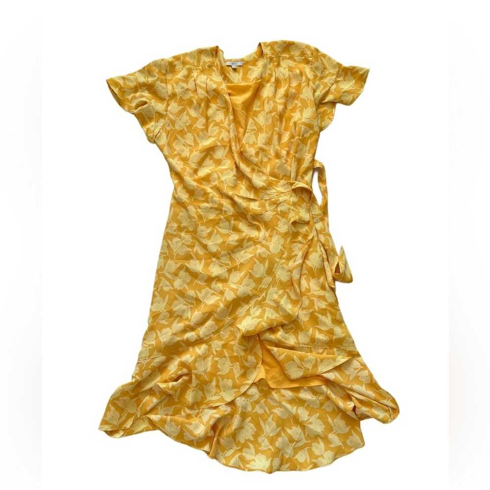 NWOT Joie Amelian yellow floral ruffle wrap party… - image 8