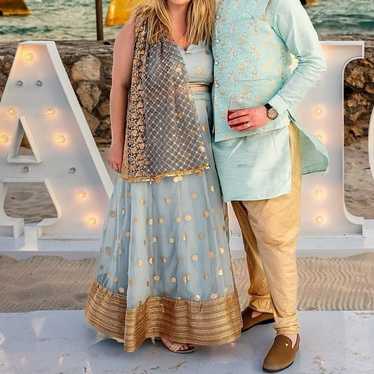 Indian Lehenga - blue and gold - stunning