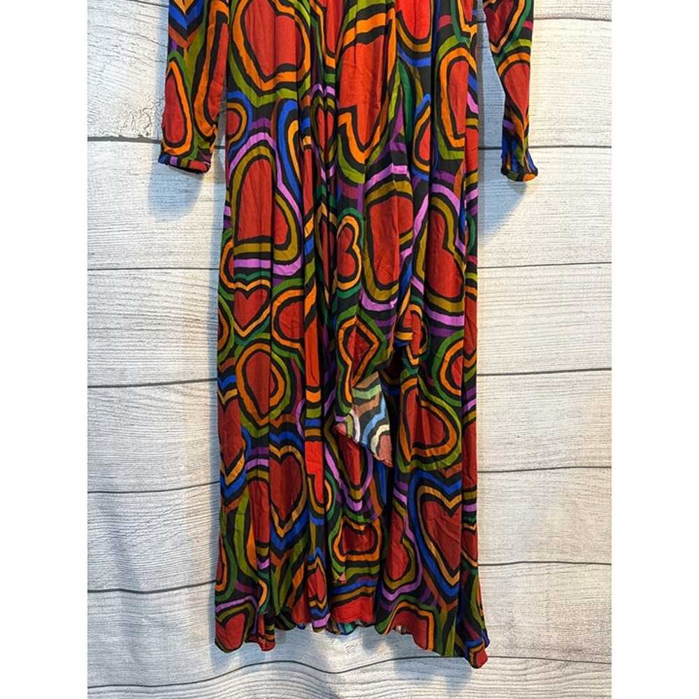 NWOT Farm Rio Rainbow Wild Hearts Maxi Dress Size… - image 2