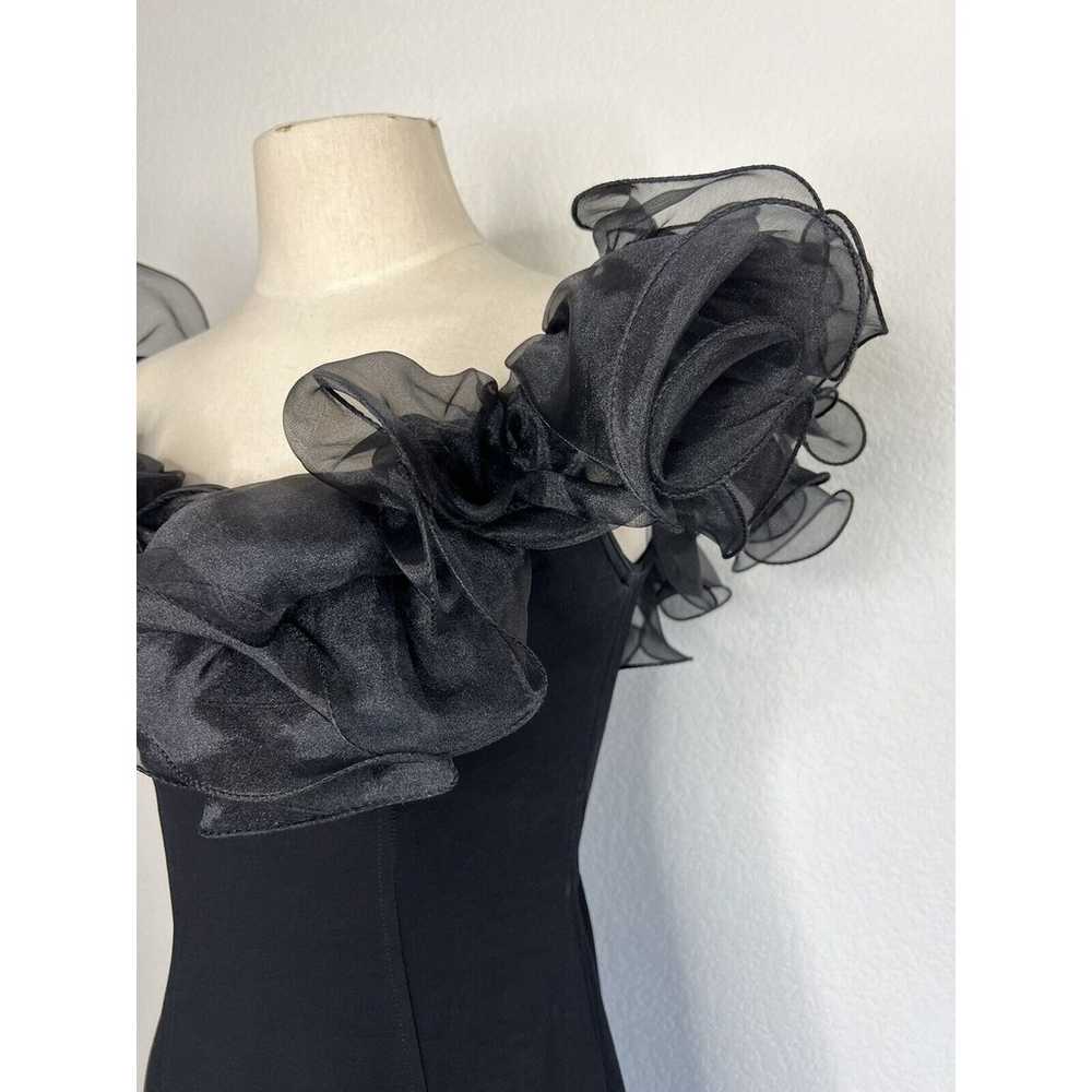 Vintage Lillie Rubin Black Taffeta Off Shoulder S… - image 2