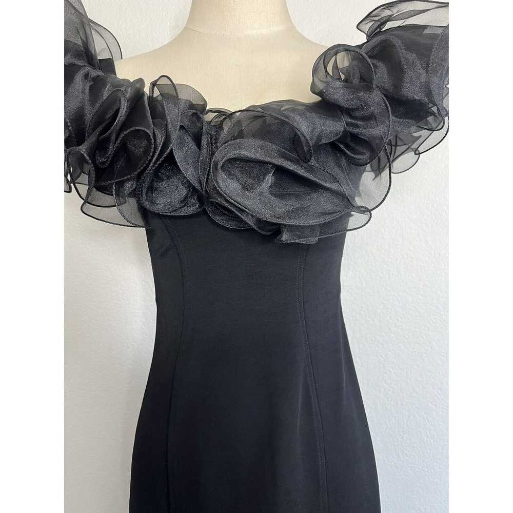 Vintage Lillie Rubin Black Taffeta Off Shoulder S… - image 3