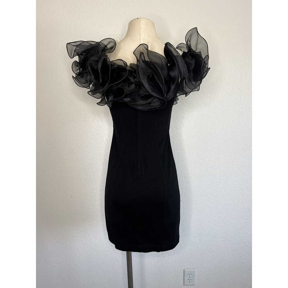 Vintage Lillie Rubin Black Taffeta Off Shoulder S… - image 5