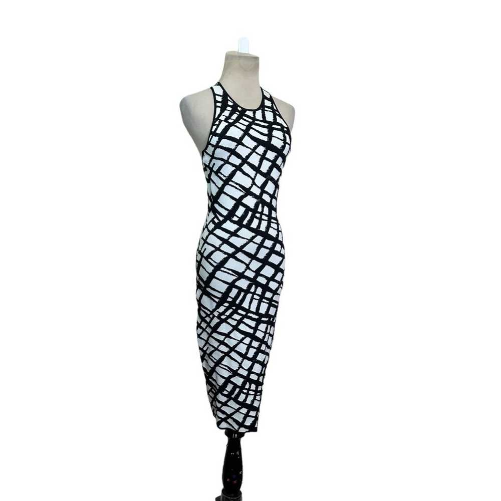 Ronny Kobo Black and White Jacquard Esha Midi Str… - image 11