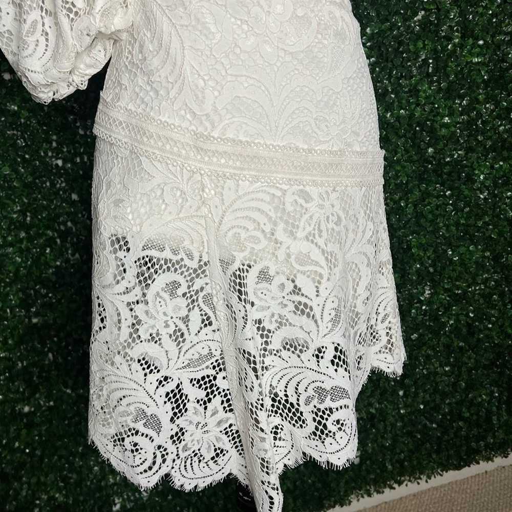 NWOT BCBGMAXAZRIA One Shoulder Scalloped Lace Dre… - image 8