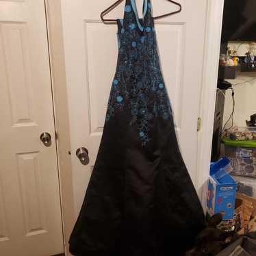 Black and Blue Prom Dress