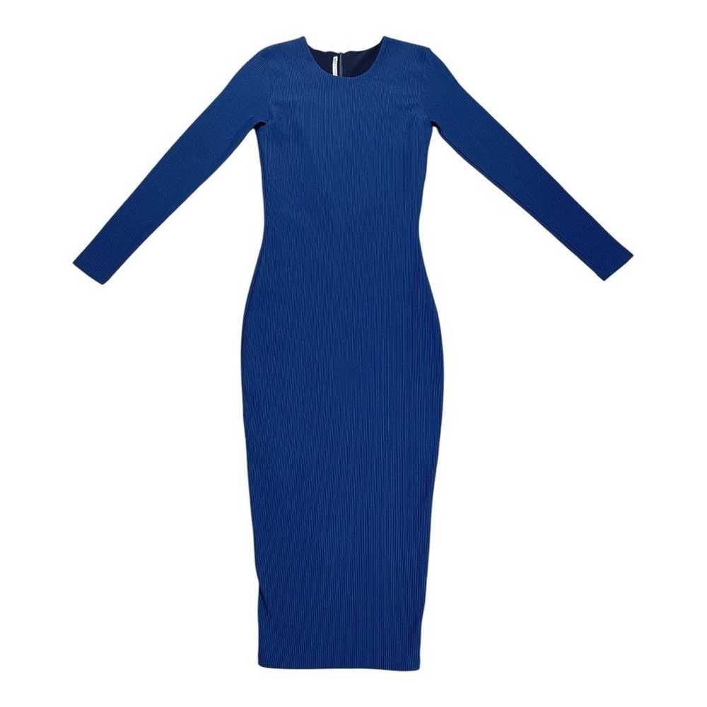 Nadia Tarr Navy Blue Ribbed Bodycon Midi Dress Sm… - image 1