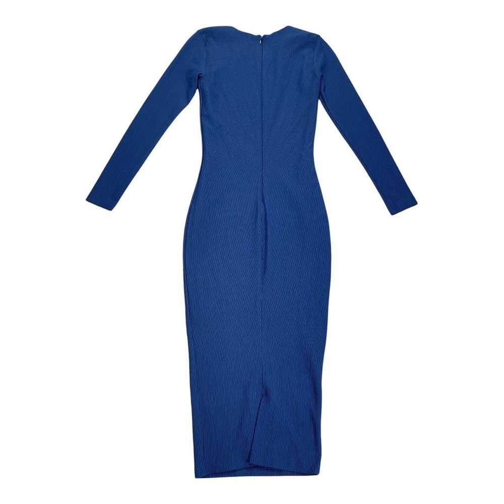 Nadia Tarr Navy Blue Ribbed Bodycon Midi Dress Sm… - image 2