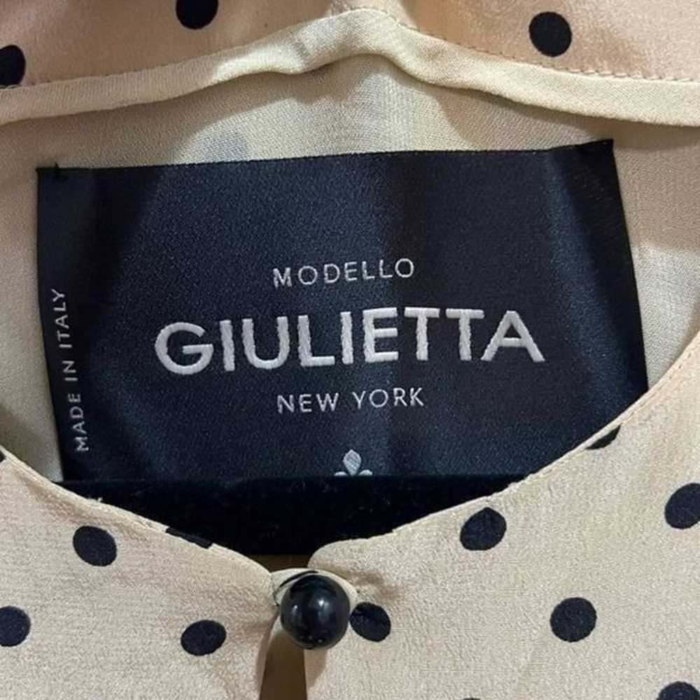 Giulietta New York Tan polka dot short sleeve 100… - image 9