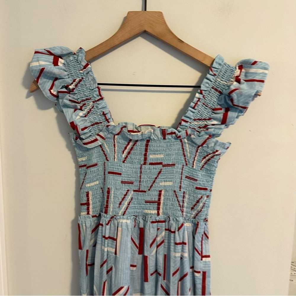 Tuckernuck Blue Red Cotton Smocked Maxi Dress Sma… - image 5