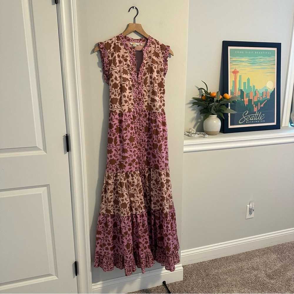 Boden Pink Purple Floral Cotton Maxi Dress 6 - image 11