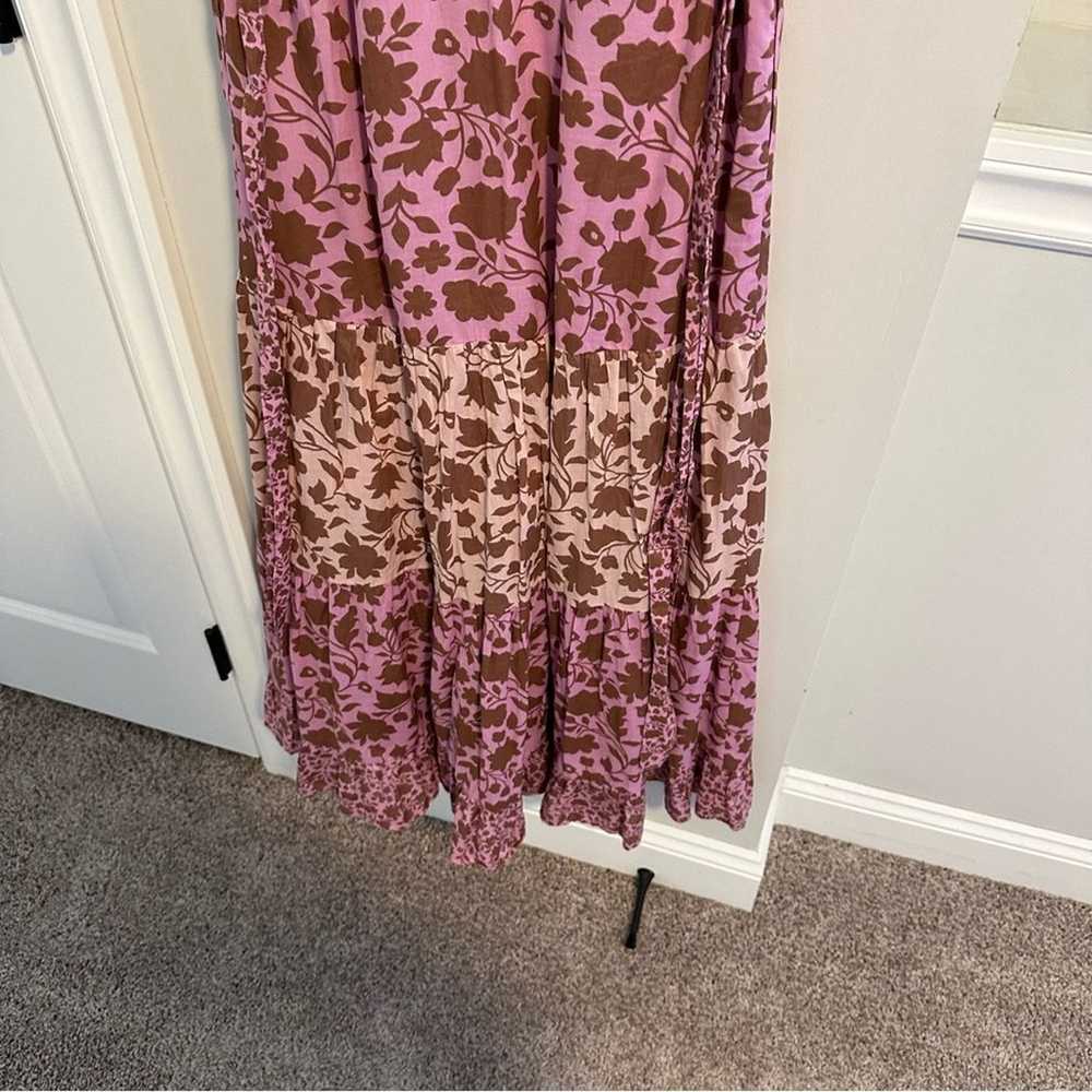 Boden Pink Purple Floral Cotton Maxi Dress 6 - image 4