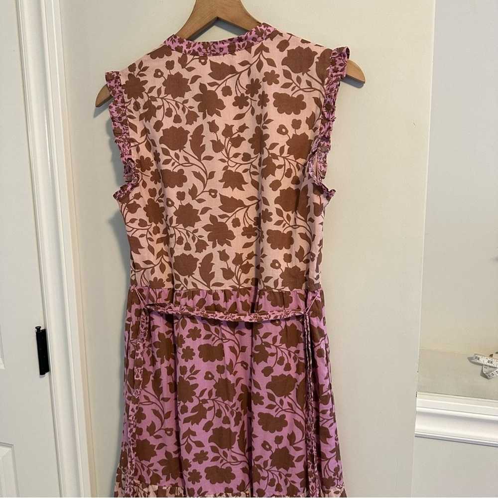 Boden Pink Purple Floral Cotton Maxi Dress 6 - image 5