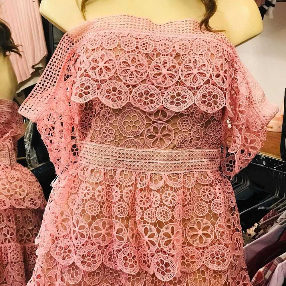 Self Portrait Pink Lace Dress - image 2