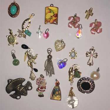 Lot of Pendants Charms Boho Retro Strawberry Short