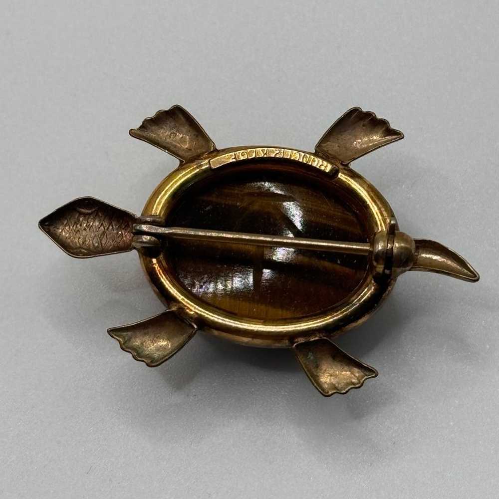 Tiger Eye Set of Carved Scarab Pendant, Screwback… - image 3