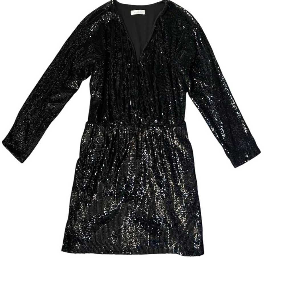 Anine Bing Elena Black Sequin Mini Dress Large Si… - image 3