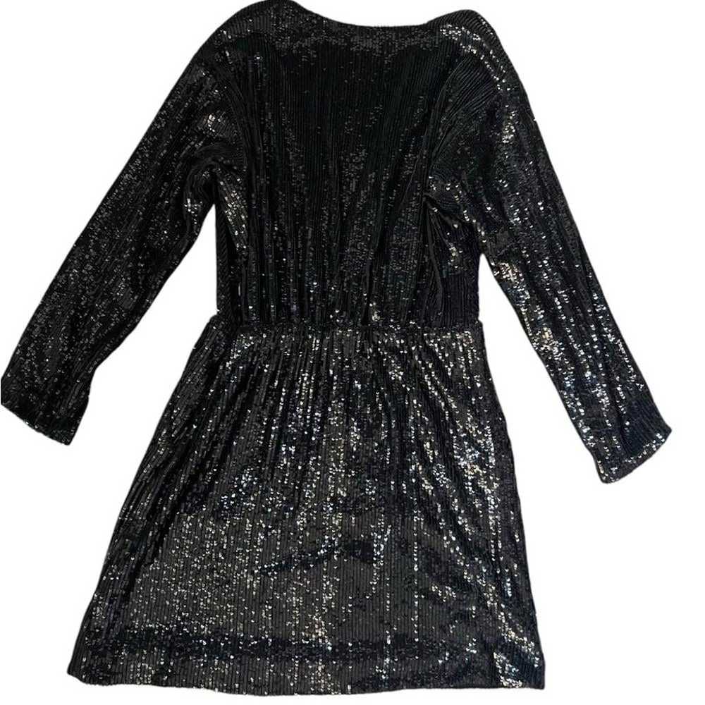 Anine Bing Elena Black Sequin Mini Dress Large Si… - image 4