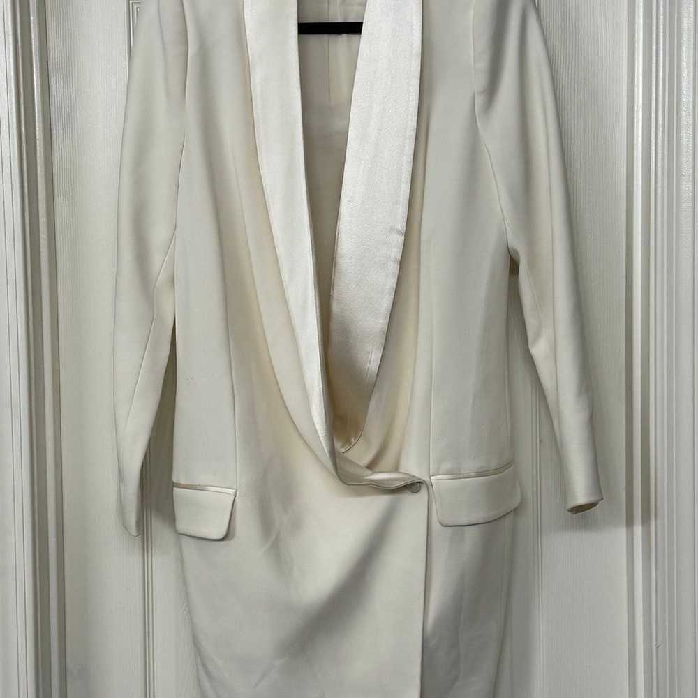 Oversized Asymmetrical Blazer Dress in Antique Iv… - image 3