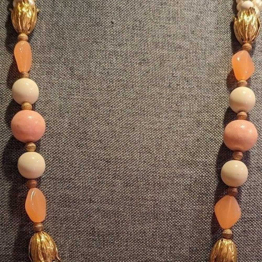 Vintage Multi Strand Long Beaded Necklace - image 2