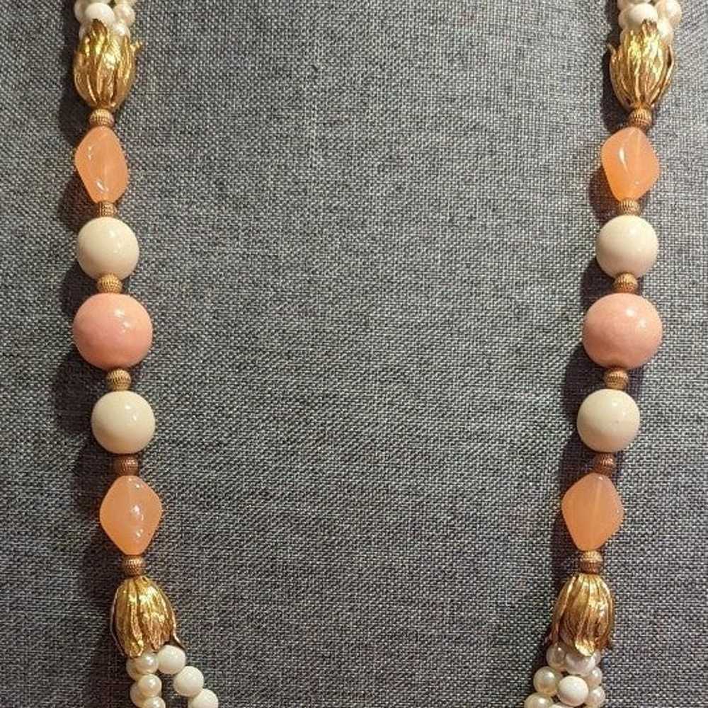 Vintage Multi Strand Long Beaded Necklace - image 6