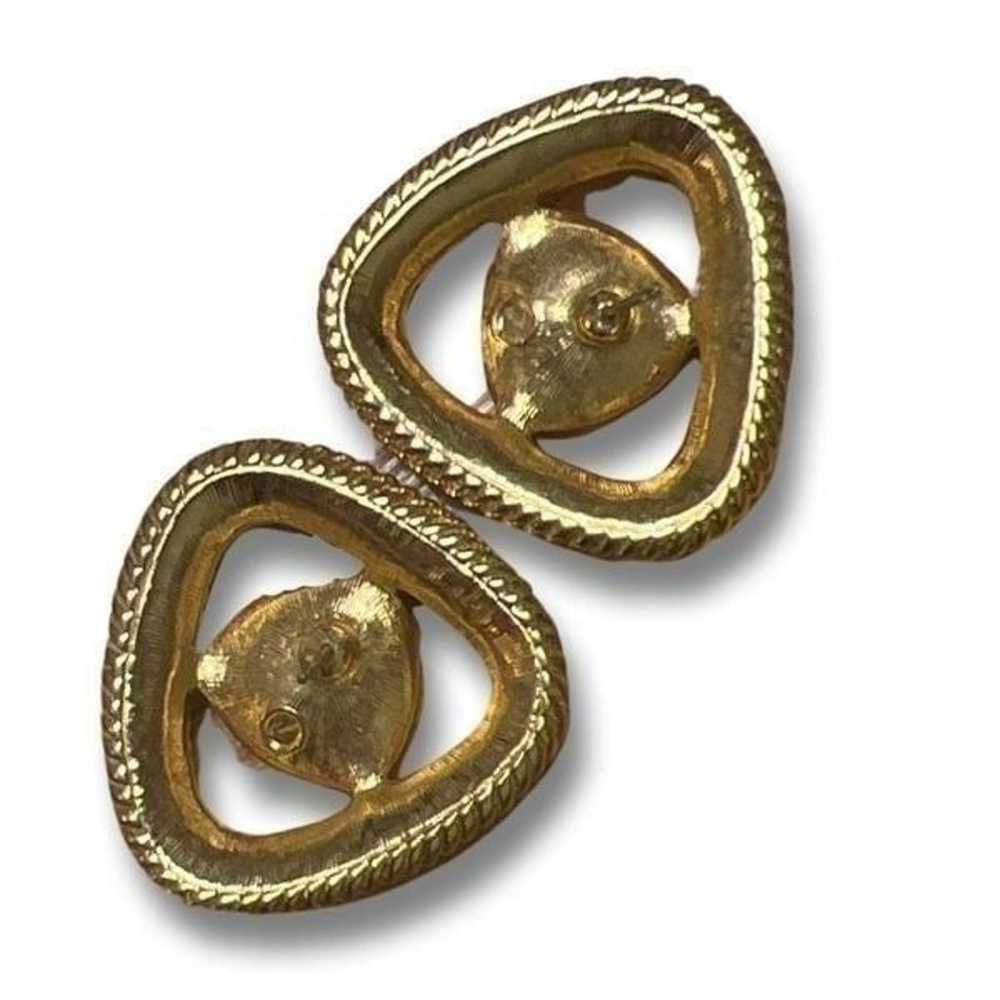 Vintage Swarovski Gold Tone Post Back Stud Earrin… - image 5