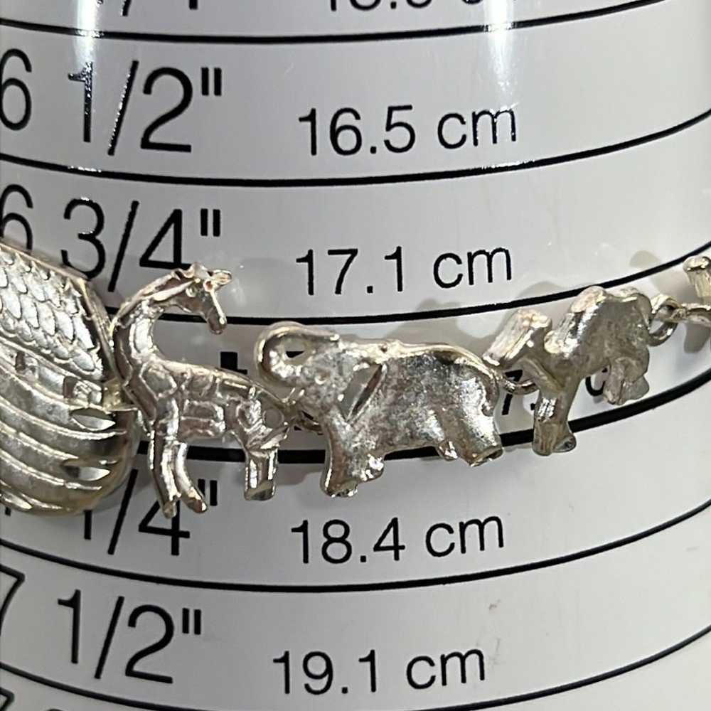 Vintage sterling silver diamond etched Noah’s Ark… - image 12