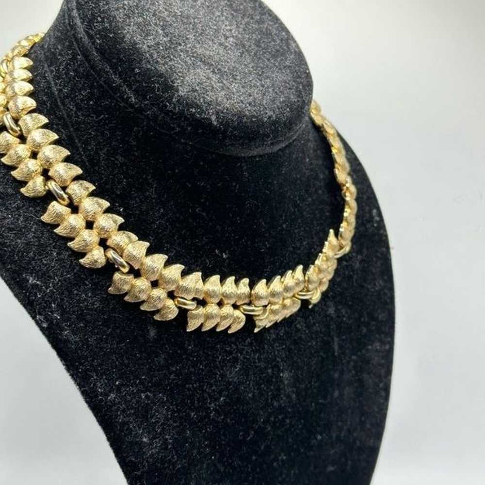 Vintage Gold Tone Monet Bib Style Statement Neckl… - image 4