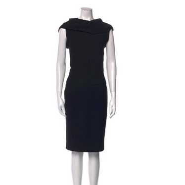 Alexander Mcqueen Black Wool Knit Dress Sz 42 - image 1