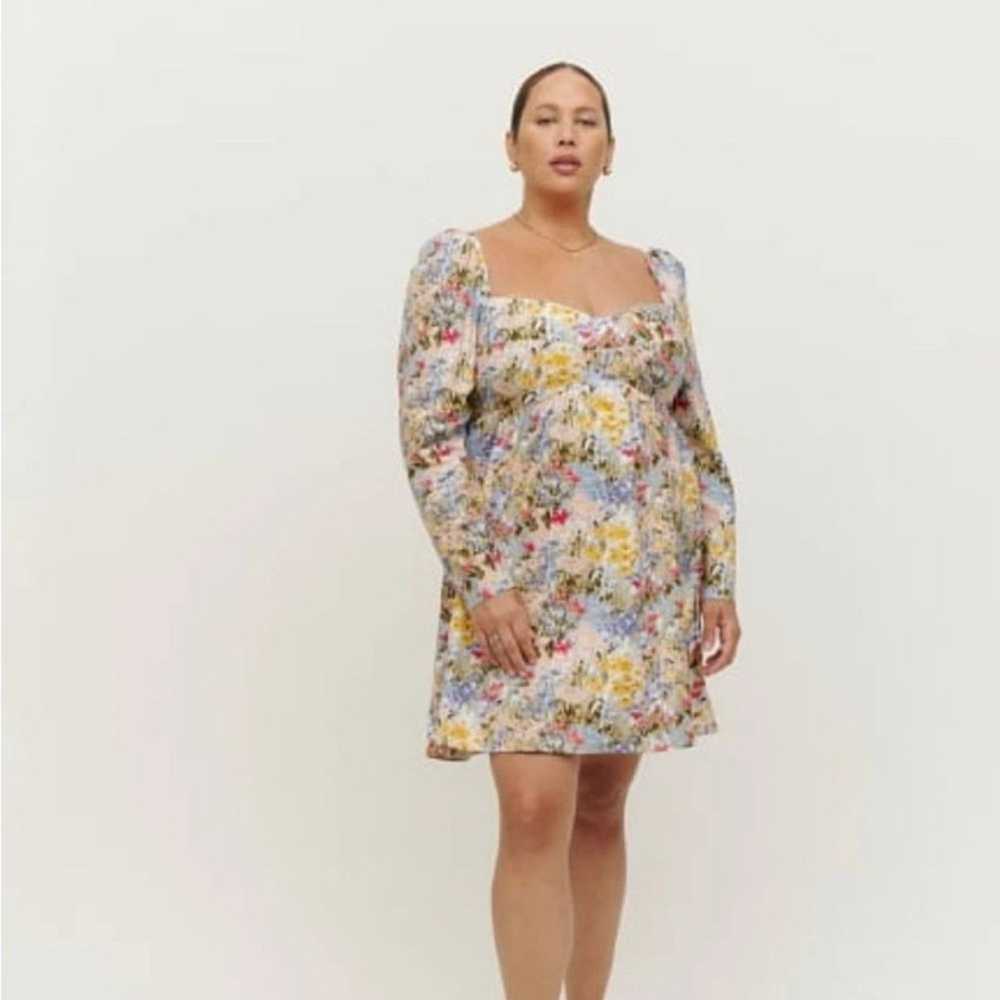 Reformation Kenzi floral sweetheart neckline smoc… - image 1