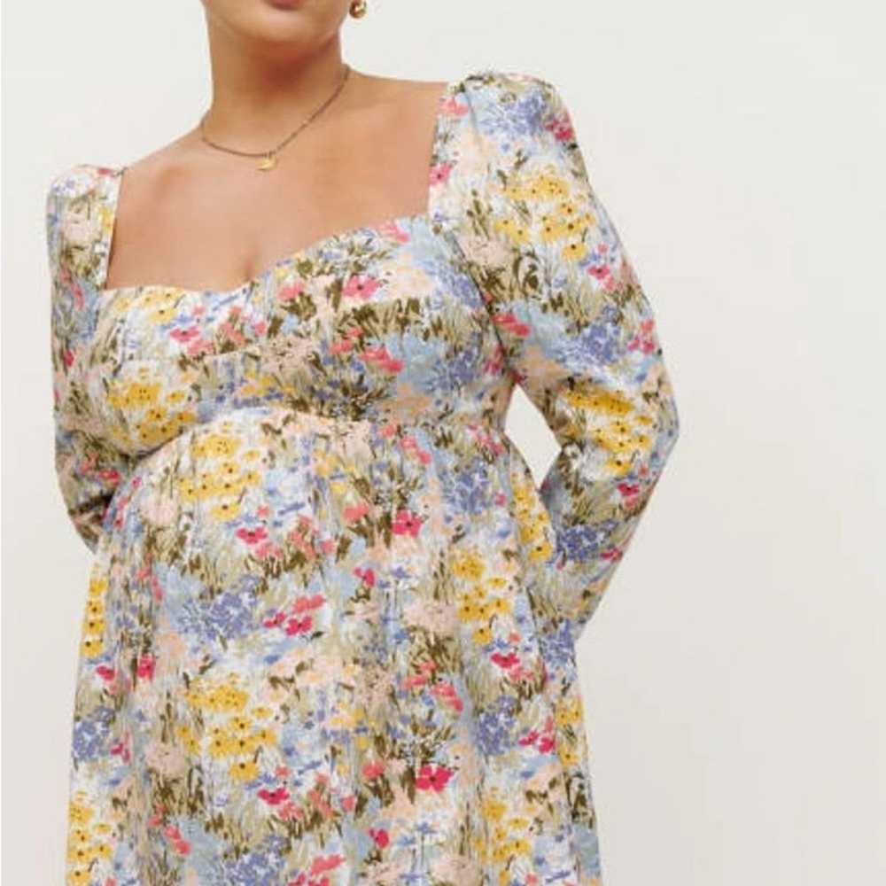 Reformation Kenzi floral sweetheart neckline smoc… - image 2