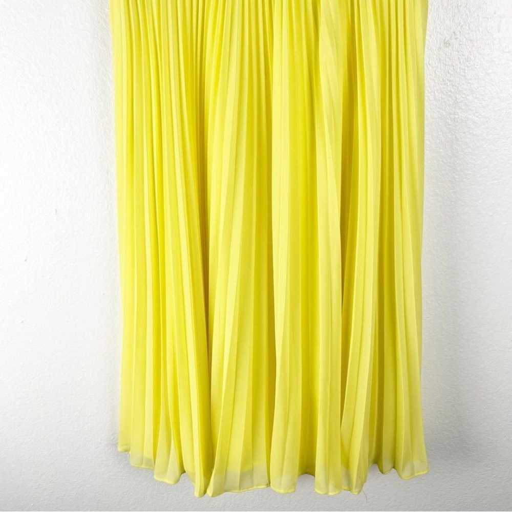 KAY UNGER Beatrice Canary Yellow Chiffon Pin Tuck… - image 10