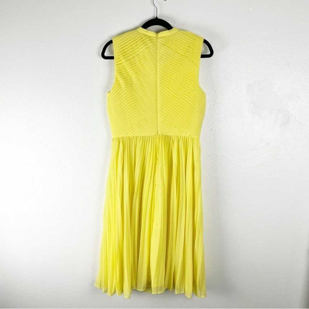 KAY UNGER Beatrice Canary Yellow Chiffon Pin Tuck… - image 2