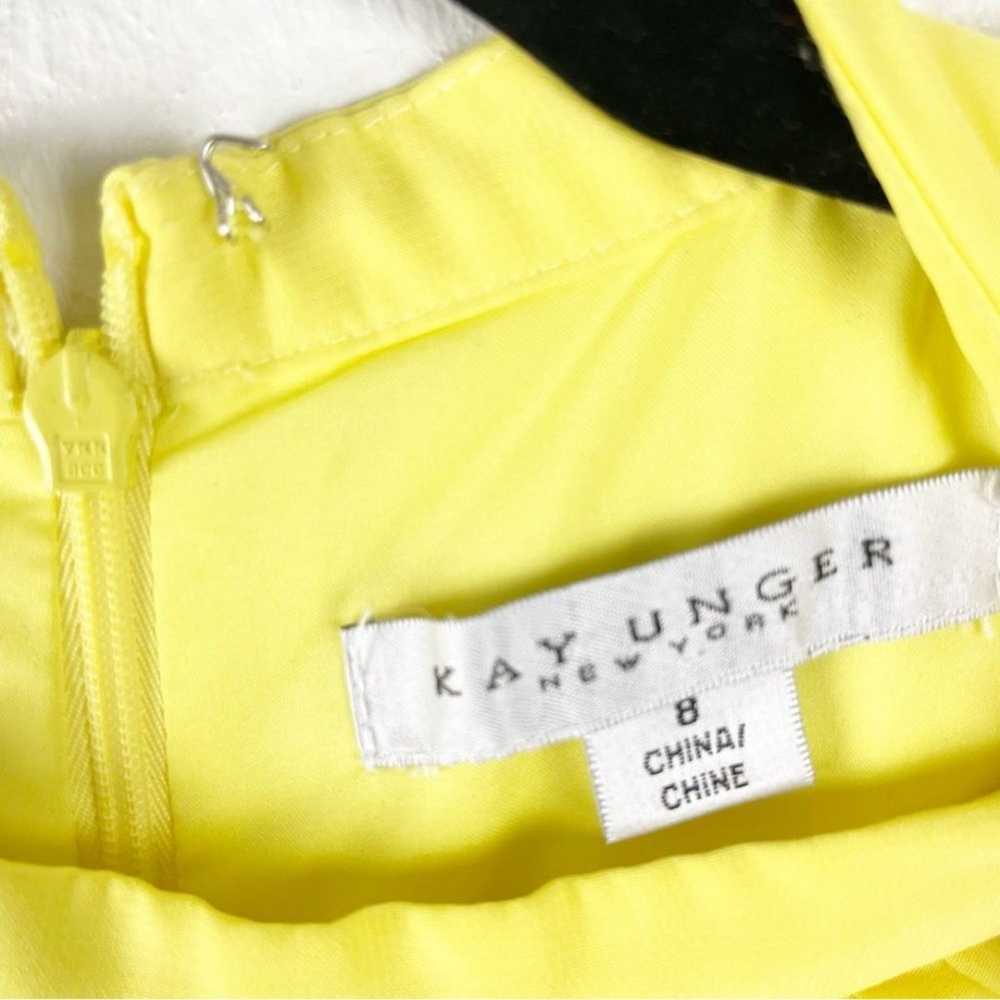 KAY UNGER Beatrice Canary Yellow Chiffon Pin Tuck… - image 3